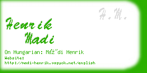 henrik madi business card